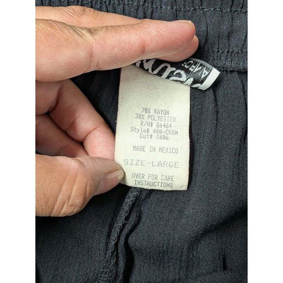 Vintage Krush of California Midi Skirt Size L Crinkle Button Up Witchy 90s Boho - Picture 9 of 10